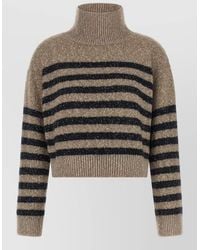 Brunello Cucinelli - Dazzling Stripes Sequin Wool Cashmere Sweater - Lyst