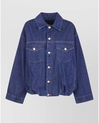 7 For All Mankind - Denim Gathered Oversized Jacket - Lyst