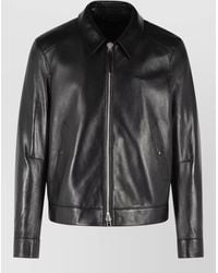 Tom Ford - Leather Jacket Buttoned Cuffs Collared Front Pockets - Lyst