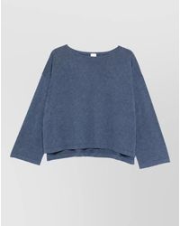 C.t. Plage - Cotton Boat Neck Long Sleeve Sweatshirt - Lyst