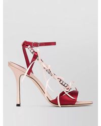 Jimmy Choo - Leather Crystal-Embellished Ankle-Strap High-Heel Sandals - Lyst