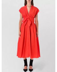 Alaïa - Alaia Belted Linen-Blend Dress - Lyst