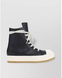 Rick Owens - High-Top Leather Sneakers With Toe Cap - Lyst