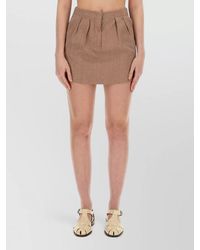 Alysi - High Waist Pleated Mini Skirt Belt Loops - Lyst