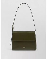 A.P.C. - Virginie Flap Leather Shoulder Crossbody Bag - Lyst