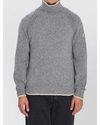 Moncler - High Neck Wool And Alpaca Knit Sweater - Lyst
