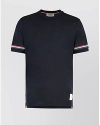 Thom Browne - Cotton Striped Short-Sleeve Crew-Neck T-Shirt - Lyst