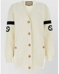 Gucci - Wool Blend Cardigan Long Sleeves Pockets - Lyst