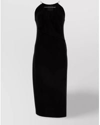 Givenchy - Viscose Halterneck Sleeveless Cutout Midi Dress - Lyst