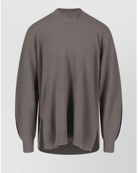 Homme Plissé Issey Miyake - Crewneck Sweater With Contrast Stripe Detail - Lyst
