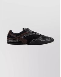 Miu Miu - Fabric And Leather Low-Top Sneakers - Lyst