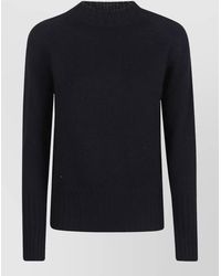 Drumohr - Long Sleeve Ribbed Crew Neck Knit Sweater - Lyst
