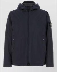 Stone Island - Hooded Stretch Padded Jacket Long Sleeves - Lyst