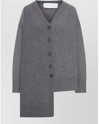 Niccolò Pasqualetti - Cashmere Ribbed V-Neck Asymmetric Cardigan - Lyst