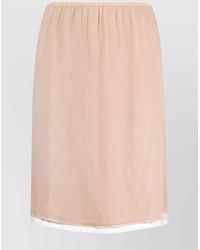 Gucci - Silk High-Rise Lace-Trim Midi Straight Skirt - Lyst