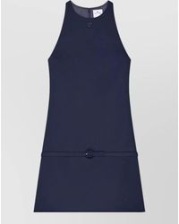 Courreges - Twill Sleeveless Belted Mini Dress - Lyst