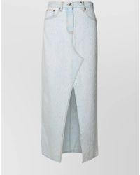 MSGM - Cotton Skirt With Back Pockets And Front Slit - Lyst