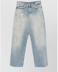 Acne Studios - Distressed Wide Leg Denim Trousers - Lyst