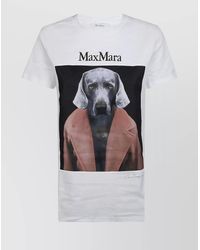 Max Mara - Crew Neck Graphic Print Lightweight T-Shirt - Lyst