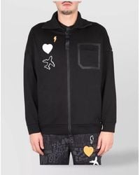 BOSS - High Neck Zip Cotton Sweatshirt - Lyst