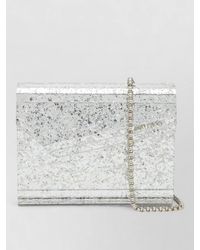 Jimmy Choo - Chain Strap Glitter Clutch Metallic Accents - Lyst