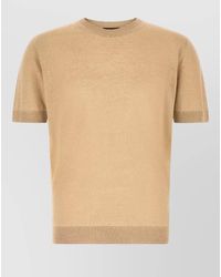 Zanone - Linen Cotton Crewneck Short-Sleeve Sweater - Lyst