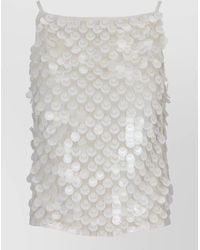 P.A.R.O.S.H. - Sleeveless Sequin Top Adjustable Straps - Lyst