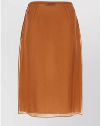 Prada - Silk Organza See-Through Skirt - Lyst