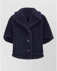 Max Mara - Silk Alpaca Virgin Wool Teddy Cape - Lyst