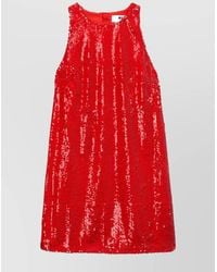 MSGM - Halterneck Sequin Embellished Mini Dress - Lyst