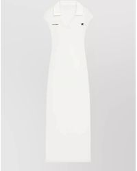 Courreges - Polo V-Neck Short-Sleeve Maxi Dress - Lyst