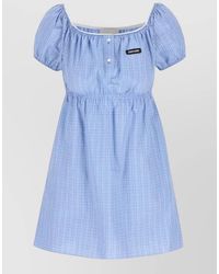 Miu Miu - Checked Cotton Mini Dress - Lyst