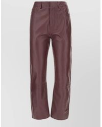 Alberta Ferretti - Leather Straight-Leg Trousers - Lyst