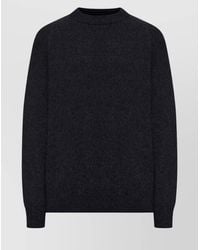 Roberto Collina - Wool Crewneck Sweater Contrast Stitching - Lyst