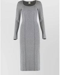 Calvin Klein - Milano Knit Slim-Fit Long-Sleeve Midi Dress - Lyst