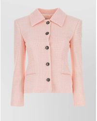 Alessandra Rich - Sequin Checked Tweed Jacket - Lyst