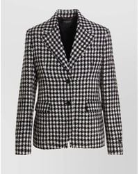 Versace - Virgin Wool Single-Breasted Tweed Jacket - Lyst