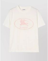 Burberry - Cotton Regular-Fit Logo-Embroidered T-Shirt - Lyst