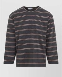 Jil Sander - Striped Cotton Long-Sleeve T-Shirt - Lyst
