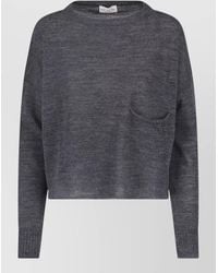 Ma'ry'ya - Cropped Long Sleeve Top Round Neck Pocket - Lyst