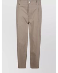 Drole de Monsieur - Cropped Twill Trousers Featuring Elastic Waistband - Lyst