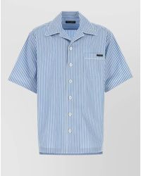 Dolce & Gabbana - Silk Blend Striped Short-Sleeve Hawaii Shirt - Lyst