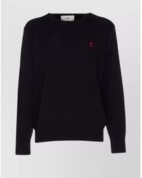 Ami Paris - Merino Wool Ribbed Crewneck Sweater - Lyst