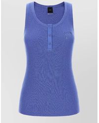 Pinko - Sisma Ribbed Knit Tank Sleeveless Top - Lyst