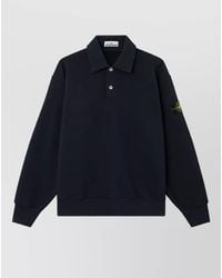 Stone Island - Cotton Oversized Long-Sleeve Polo Shirt - Lyst