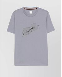 Paul Smith - Organic Cotton Label-Print Ribbed Crew-Neck Short-Sleeve T-Shirt - Lyst