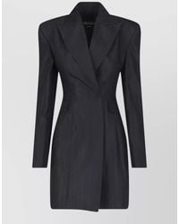 Dondup - Double Breasted Striped Knee Length Blazer - Lyst