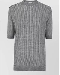 Ballantyne - Crew Neck Short Sleeves Textured Knit Pullover - Lyst