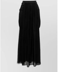 Max Mara - Long Silk Chiffon Skirt With High Waist - Lyst