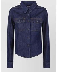 Dries Van Noten - Denim Cropped Shirt Jacket - Lyst